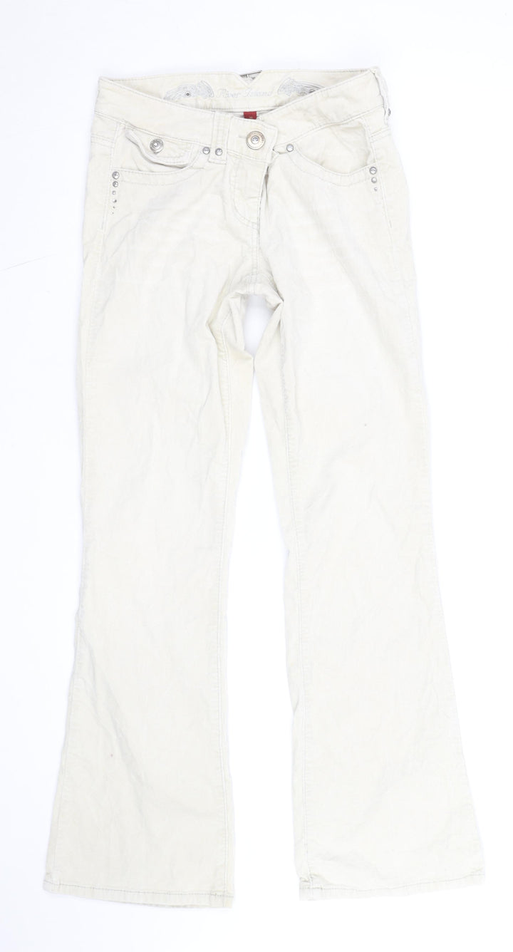 River Island Womens Ivory Corduroy Bootcut Jeans Size 8