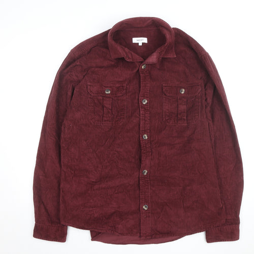 Next Men’s Red Corduroy Button Jacket XL Casual Cotton Blend