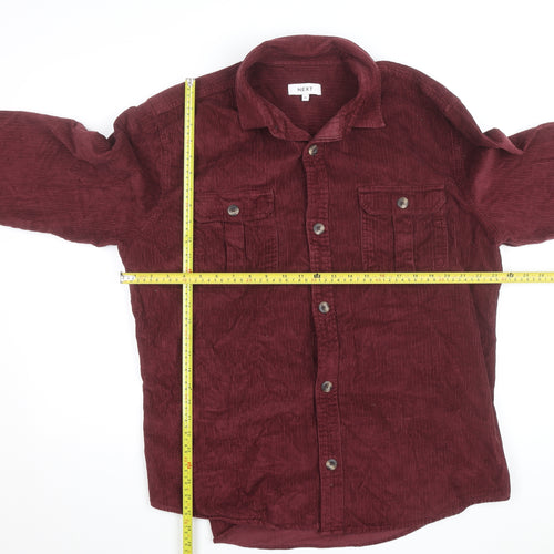 Next Men’s Red Corduroy Button Jacket XL Casual Cotton Blend