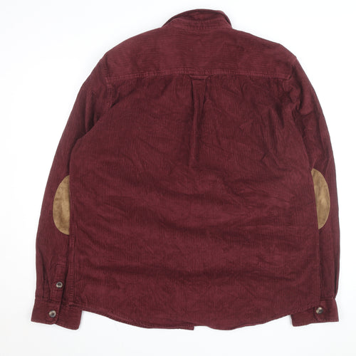 Next Men’s Red Corduroy Button Jacket XL Casual Cotton Blend