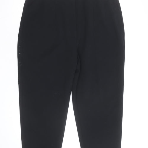 Marks and Spencer Women's Black Cropped Slim Tapered Trousers Size 12