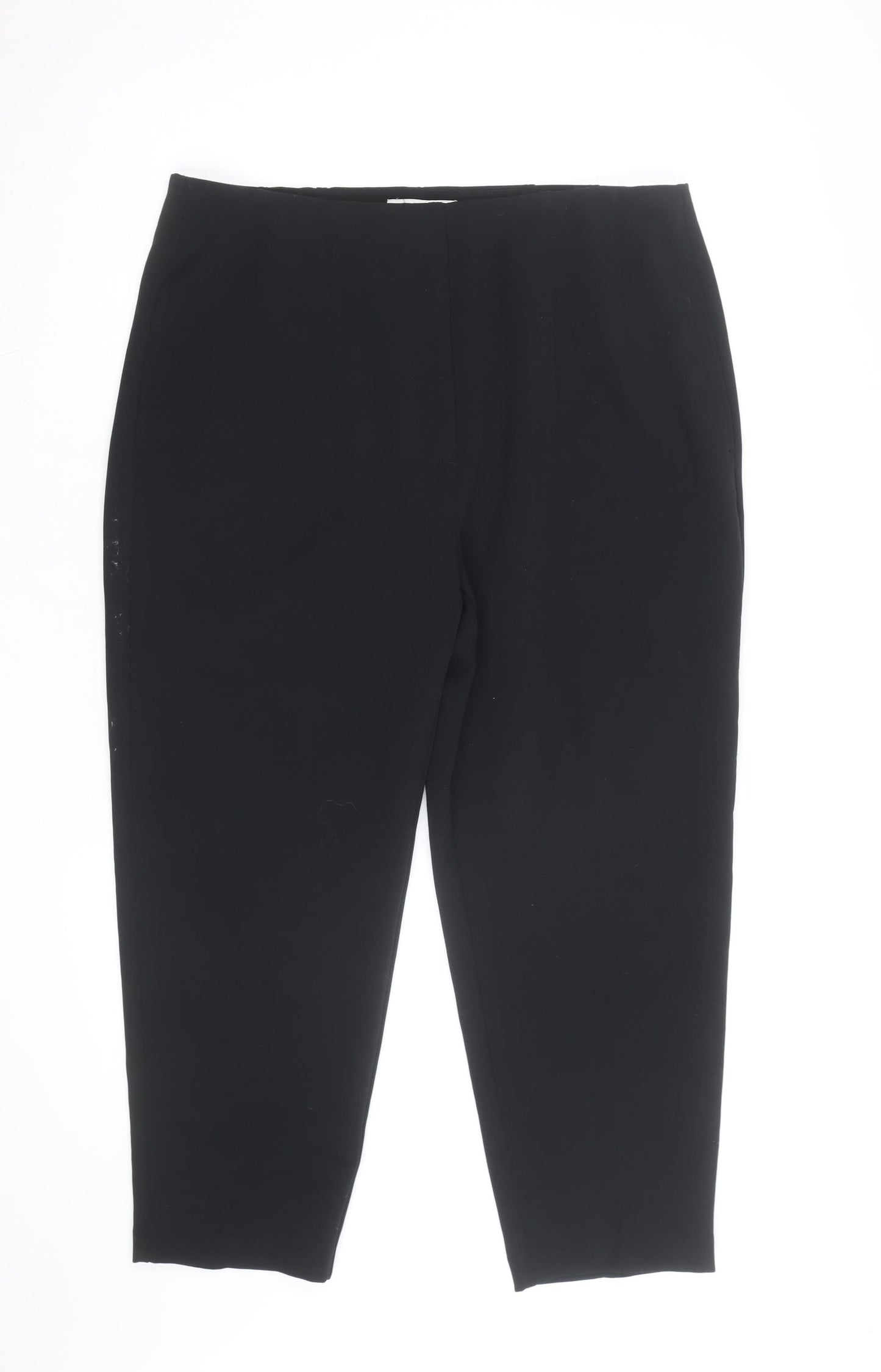 Marks and Spencer Women's Black Cropped Slim Tapered Trousers Size 12