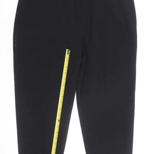 Marks and Spencer Women's Black Cropped Slim Tapered Trousers Size 12