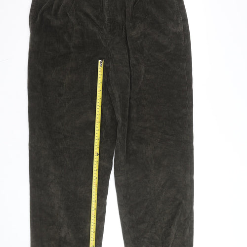 Brooks Brothers Men's Brown Corduroy Pleated Trousers 34W 32L Regular Fit