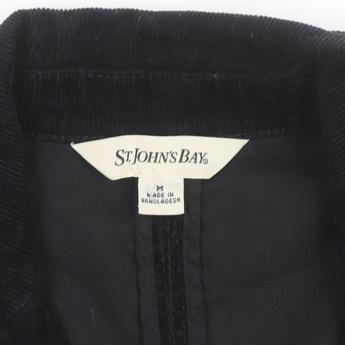 St John's Bay Men's Black Corduroy Blazer Jacket Size M