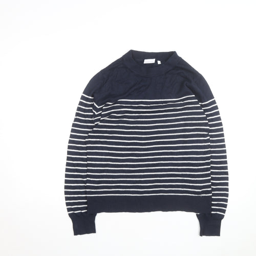 NEXT Men's Blue Striped Cotton Crew Neck Jumper Size M