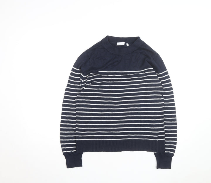 NEXT Men's Blue Striped Cotton Crew Neck Jumper Size M