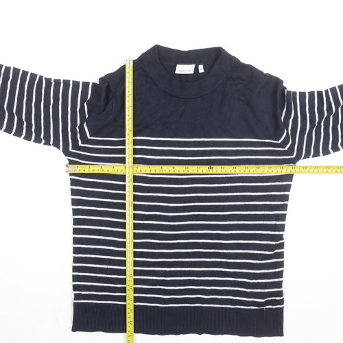 NEXT Men's Blue Striped Cotton Crew Neck Jumper Size M