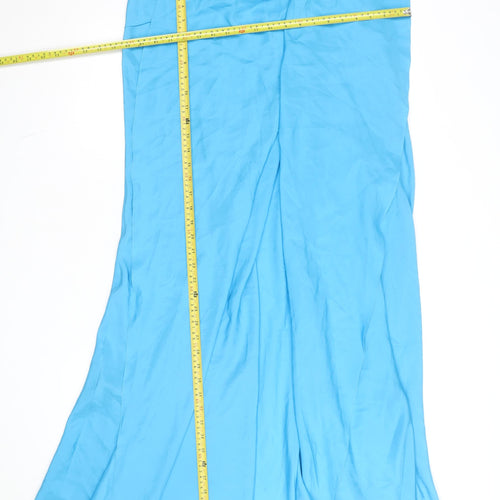 Ralph Lauren Women’s Blue Silk Long Wrap Skirt Size 10