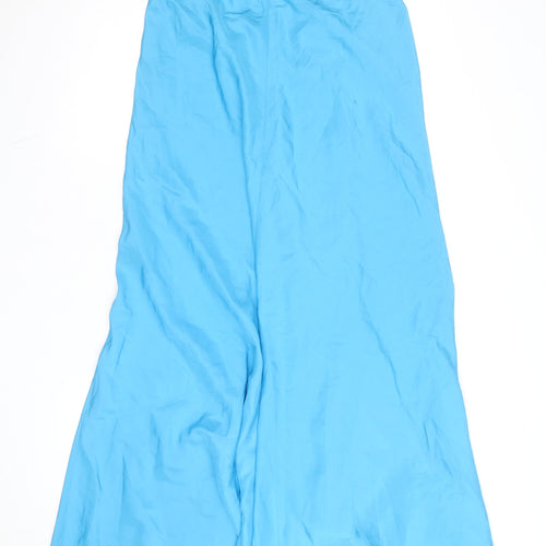 Ralph Lauren Women’s Blue Silk Long Wrap Skirt Size 10