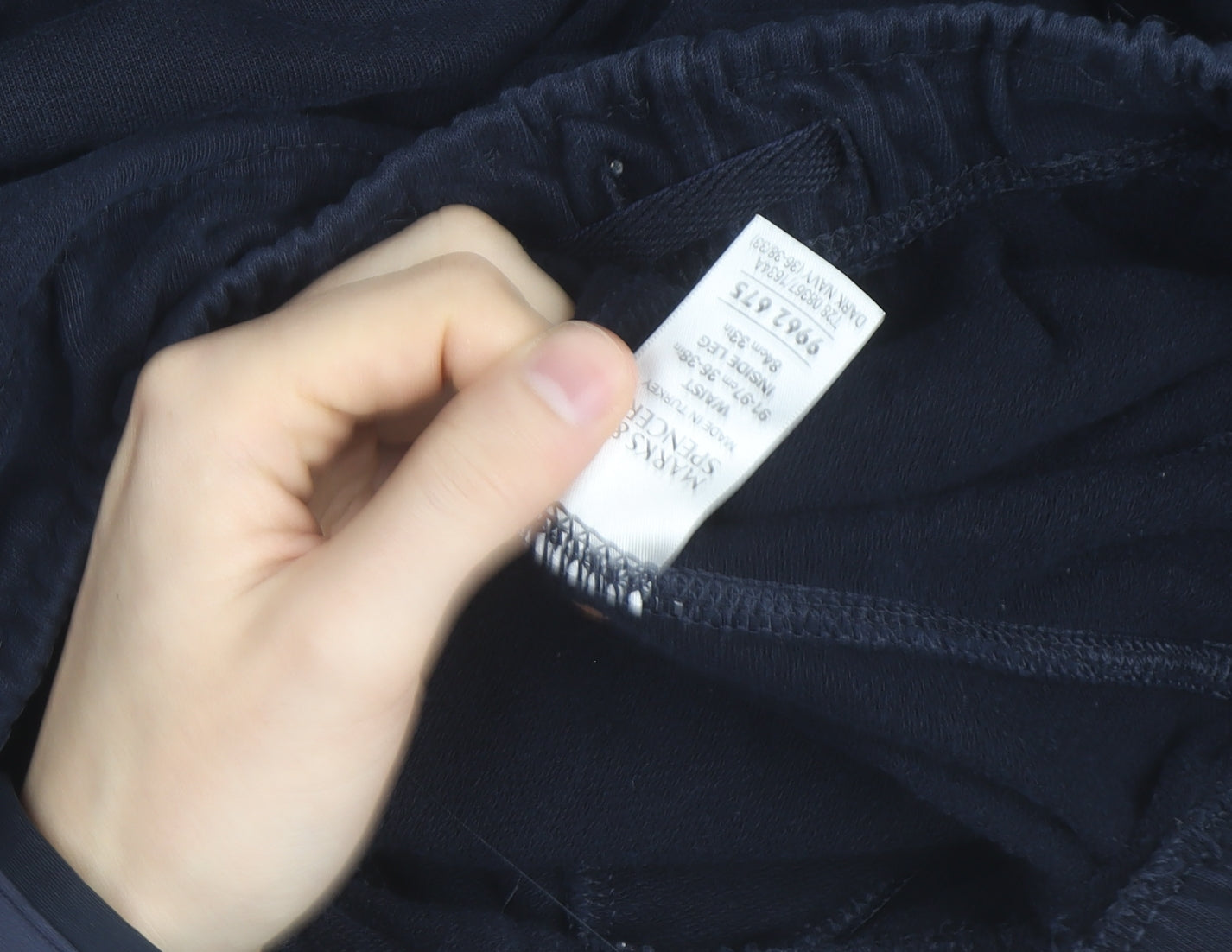 Marks and Spencer Blue Harbour Men's Navy Cotton Sweatpants M