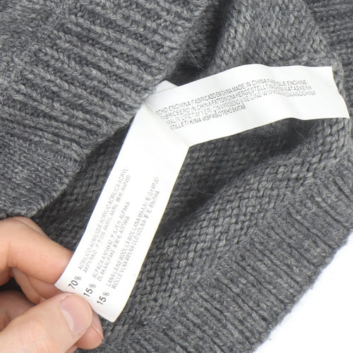 Zara Man Grey Wool Blend Collared Knit Cardigan XL Men's