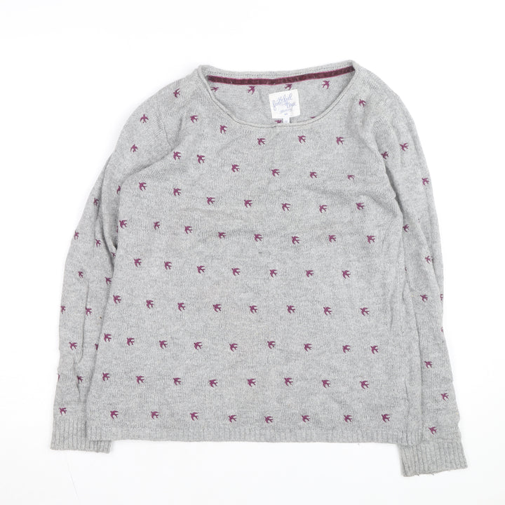 Mantaray Women’s Grey Bird Knit Jumper Size 12 Pullover