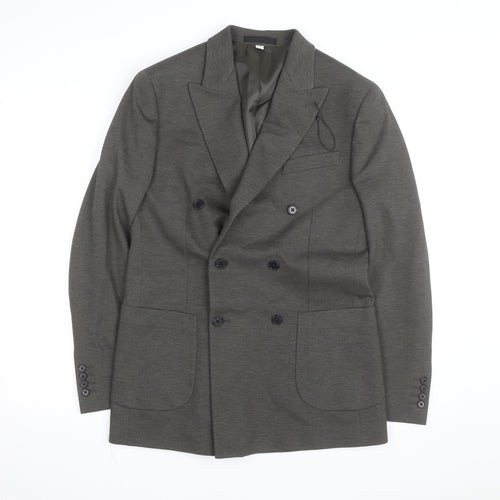 Marks and Spencer Men's Green Wool Blend Regular Fit Blazer 38R