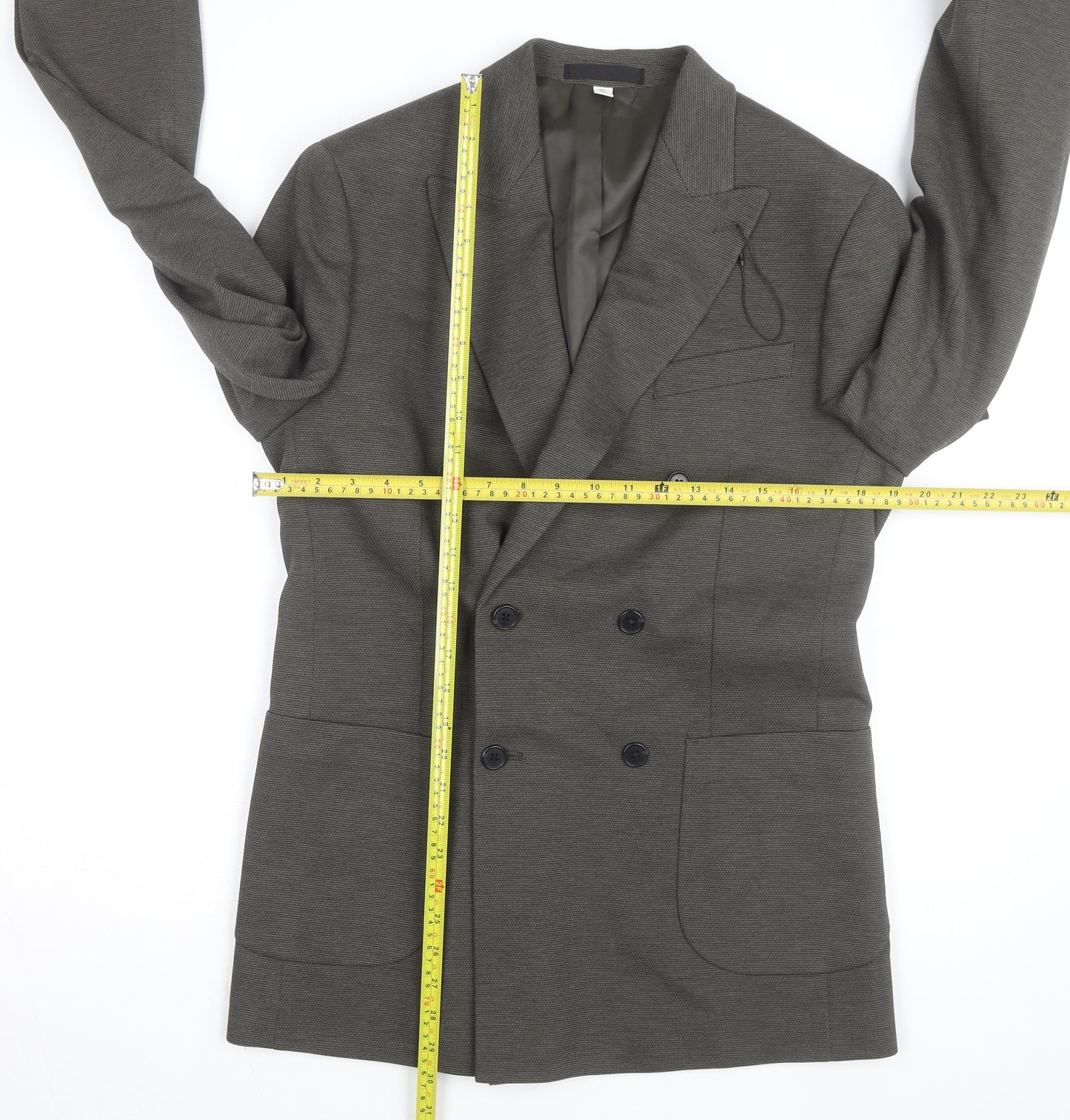 Marks and Spencer Men's Green Wool Blend Regular Fit Blazer 38R