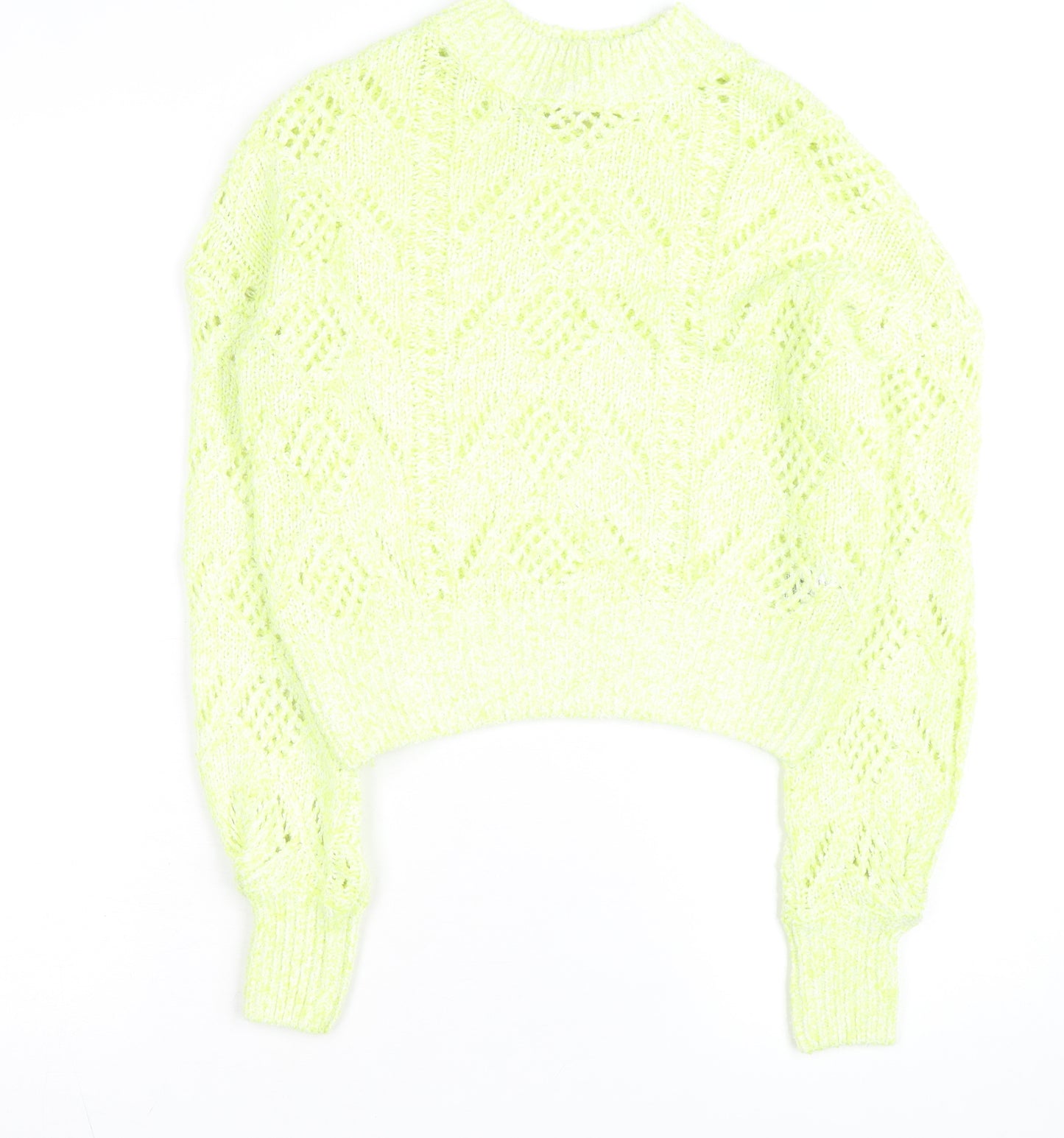 River Island Women’s Yellow Open-Knit Pullover Jumper Size S