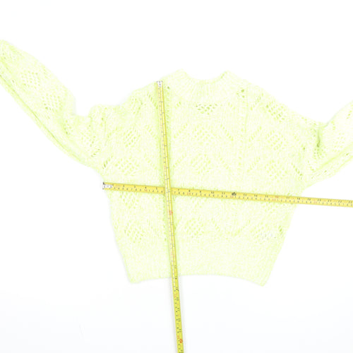 River Island Women’s Yellow Open-Knit Pullover Jumper Size S