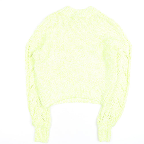 River Island Women’s Yellow Open-Knit Pullover Jumper Size S