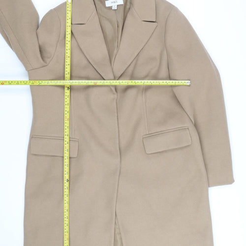 Marks and Spencer Women’s Beige Wool Blend Long Overcoat Size 16
