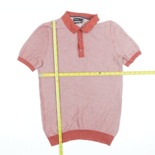 Marks and Spencer Autograph Men's Red Cotton Blend Polo Shirt M