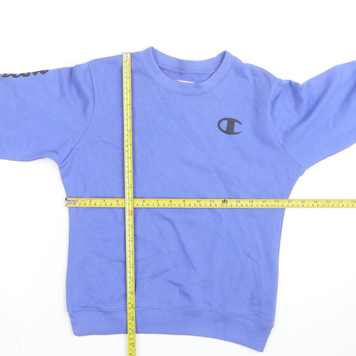 Champion Women Blue Logo Crew Neck Pullover Sweatshirt Size M