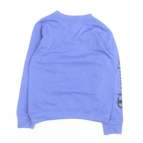 Champion Women Blue Logo Crew Neck Pullover Sweatshirt Size M