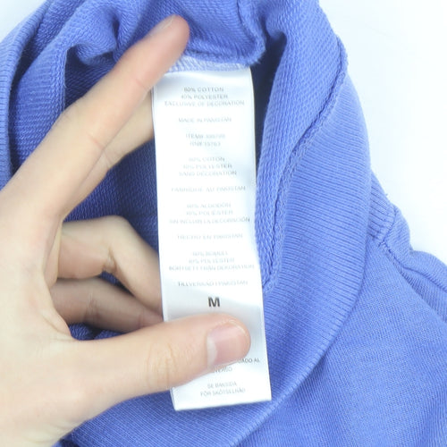 Champion Women Blue Logo Crew Neck Pullover Sweatshirt Size M