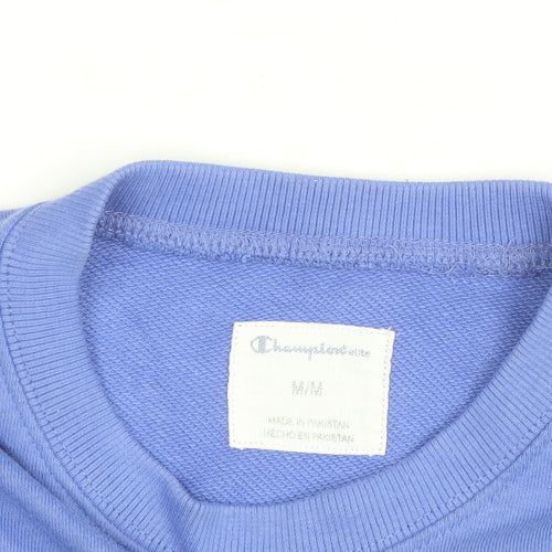 Champion Women Blue Logo Crew Neck Pullover Sweatshirt Size M