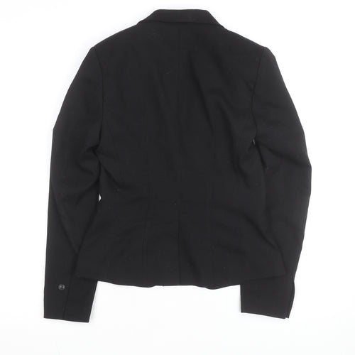 H&M Women Black Slim Fit Lined Blazer Size 6