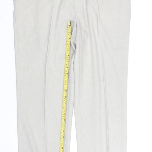 Marks and Spencer Men's Beige Linen Cotton Dress Pants 34W 32L Regular Fit