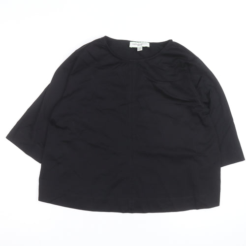 Carolyn Donnelly The Edit Women's Black Cotton Blouse UK 12 Relaxed Fit