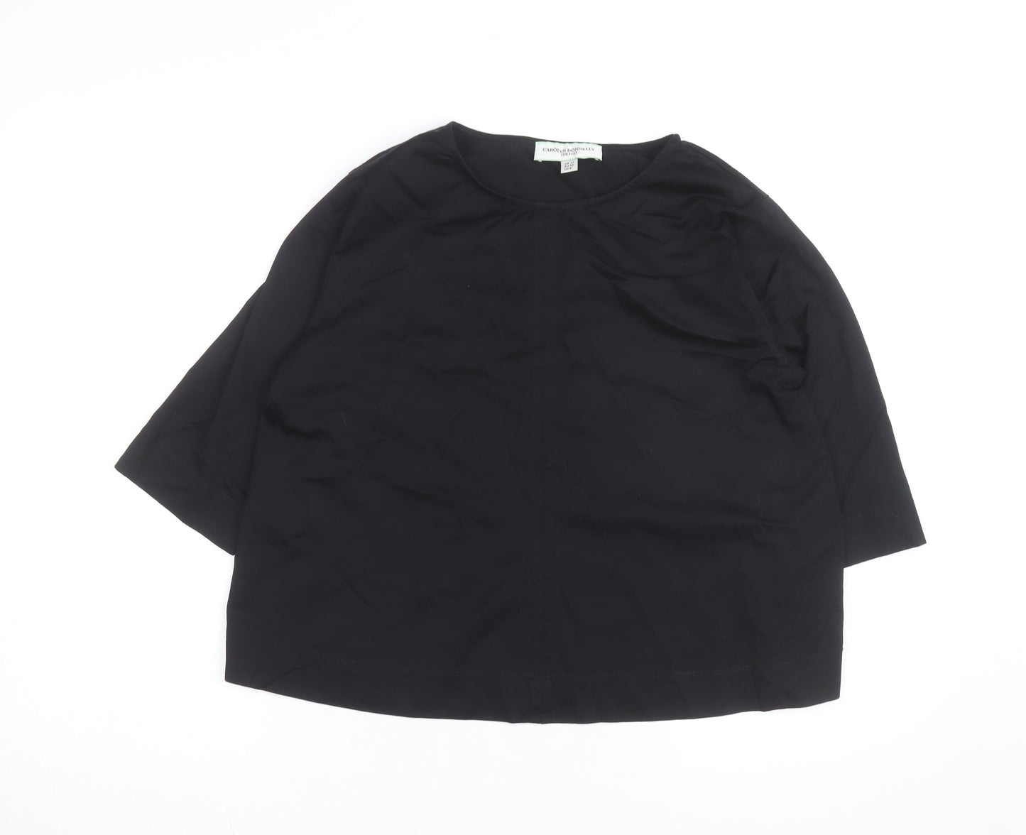 Carolyn Donnelly The Edit Women's Black Cotton Blouse UK 12 Relaxed Fit