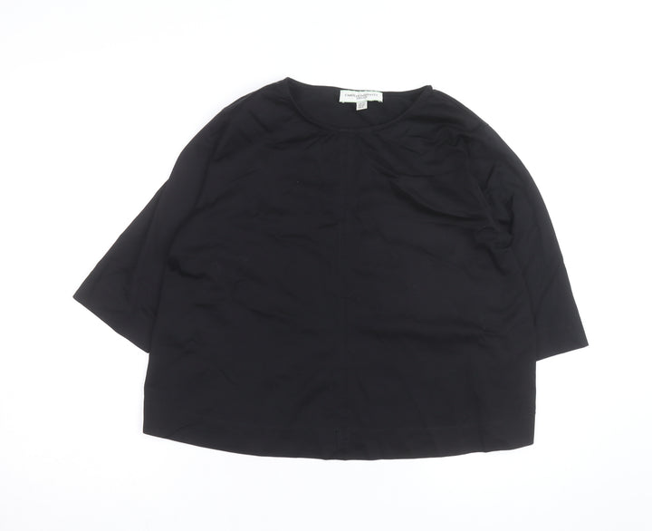 Carolyn Donnelly The Edit Women's Black Cotton Blouse UK 12 Relaxed Fit