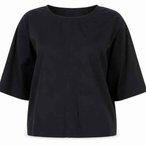 Carolyn Donnelly The Edit Women's Black Cotton Blouse UK 12 Relaxed Fit
