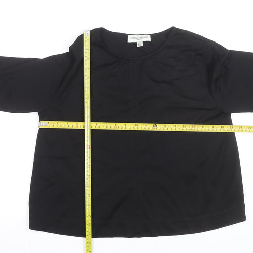 Carolyn Donnelly The Edit Women's Black Cotton Blouse UK 12 Relaxed Fit