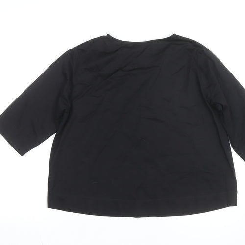 Carolyn Donnelly The Edit Women's Black Cotton Blouse UK 12 Relaxed Fit