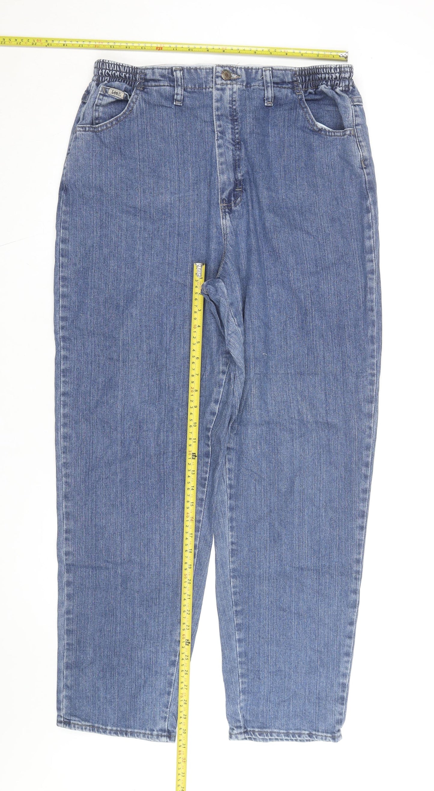 Lee Men's Blue Straight Leg Denim Jeans Size 16 Regular Fit