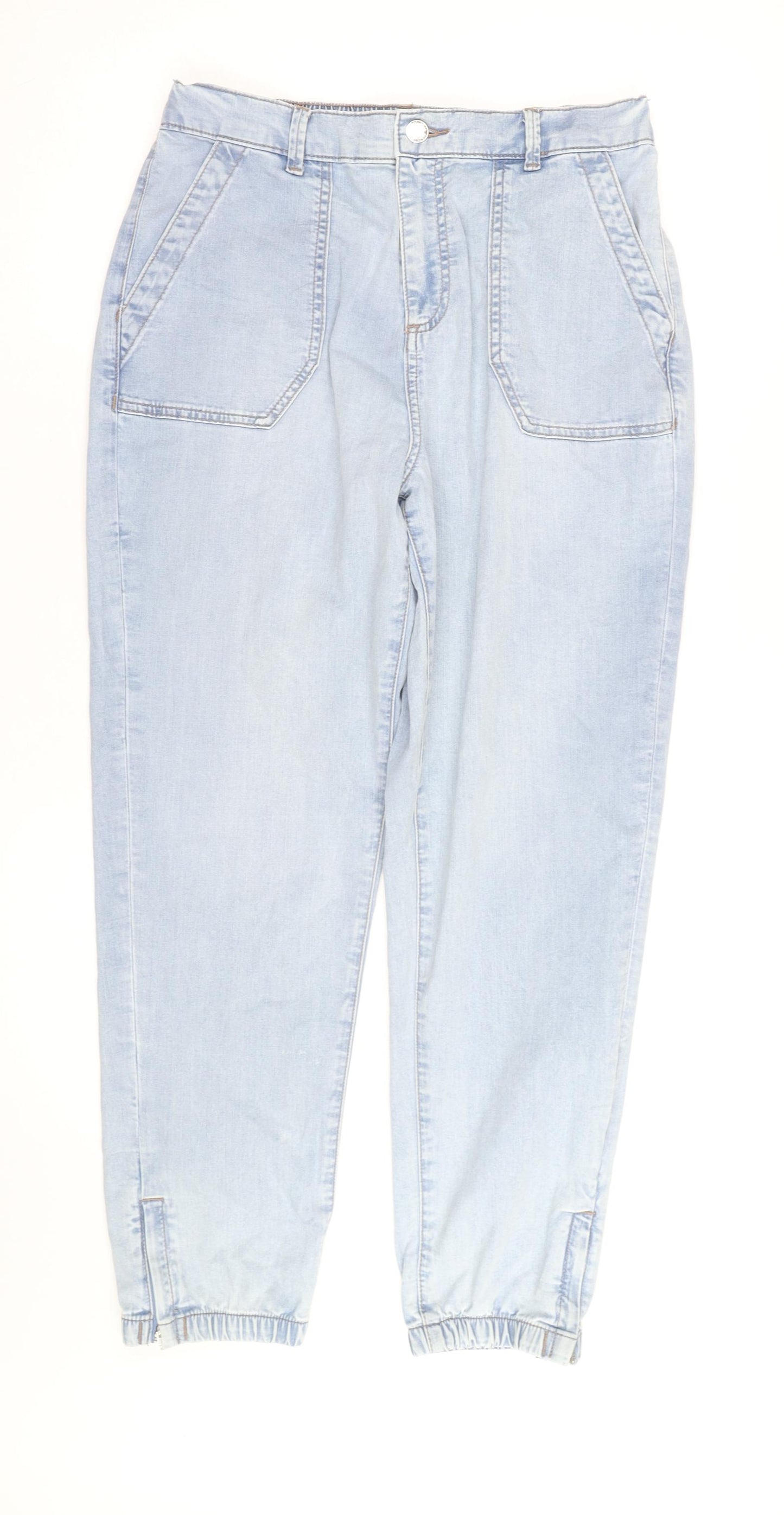 Marks and Spencer Women’s Light Blue High Rise Cropped Jeans Size 12