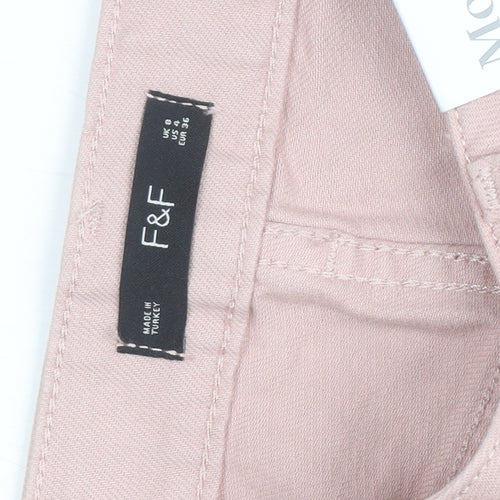 F&F Women’s Pink High Rise Mom Jeans Size 8 Regular Fit