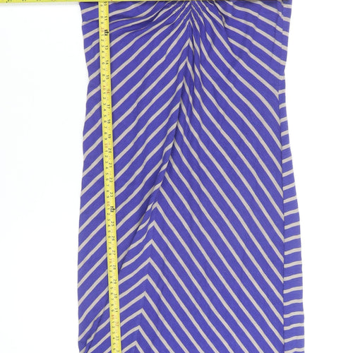 White Stuff Women's Blue Striped Jersey A-Line Dress XL