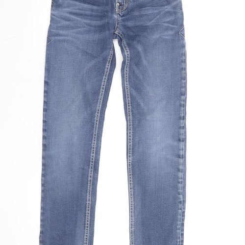 GAS Women's Blue Straight Slim Fit Stretch Denim Jeans Size 10
