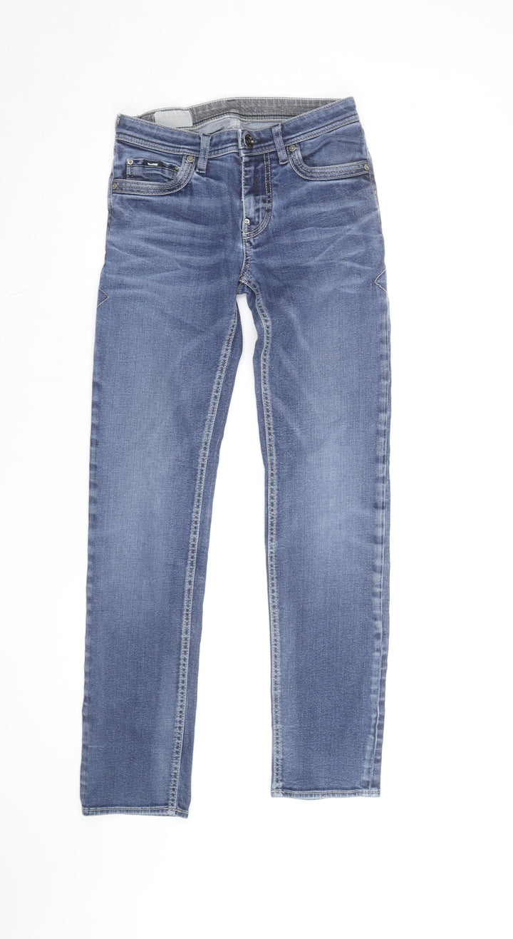GAS Women's Blue Straight Slim Fit Stretch Denim Jeans Size 10