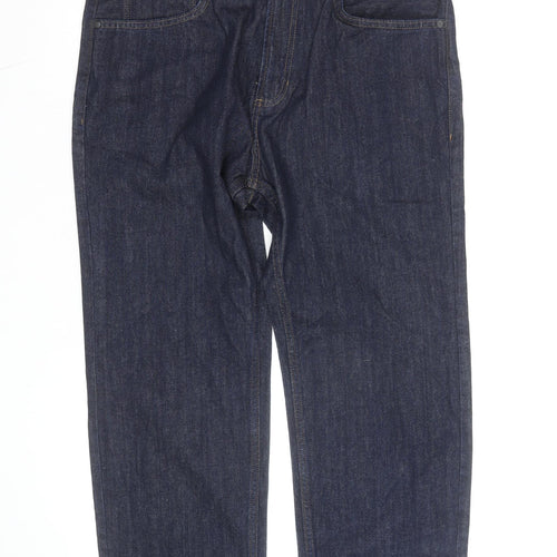 Marks and Spencer Men's Blue Regular Fit Straight Jeans 36W 29L