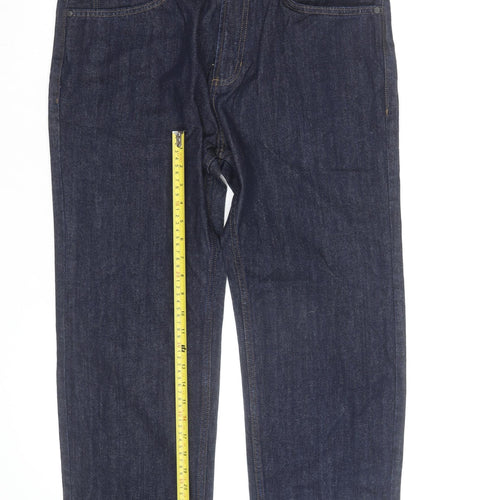 Marks and Spencer Men's Blue Regular Fit Straight Jeans 36W 29L