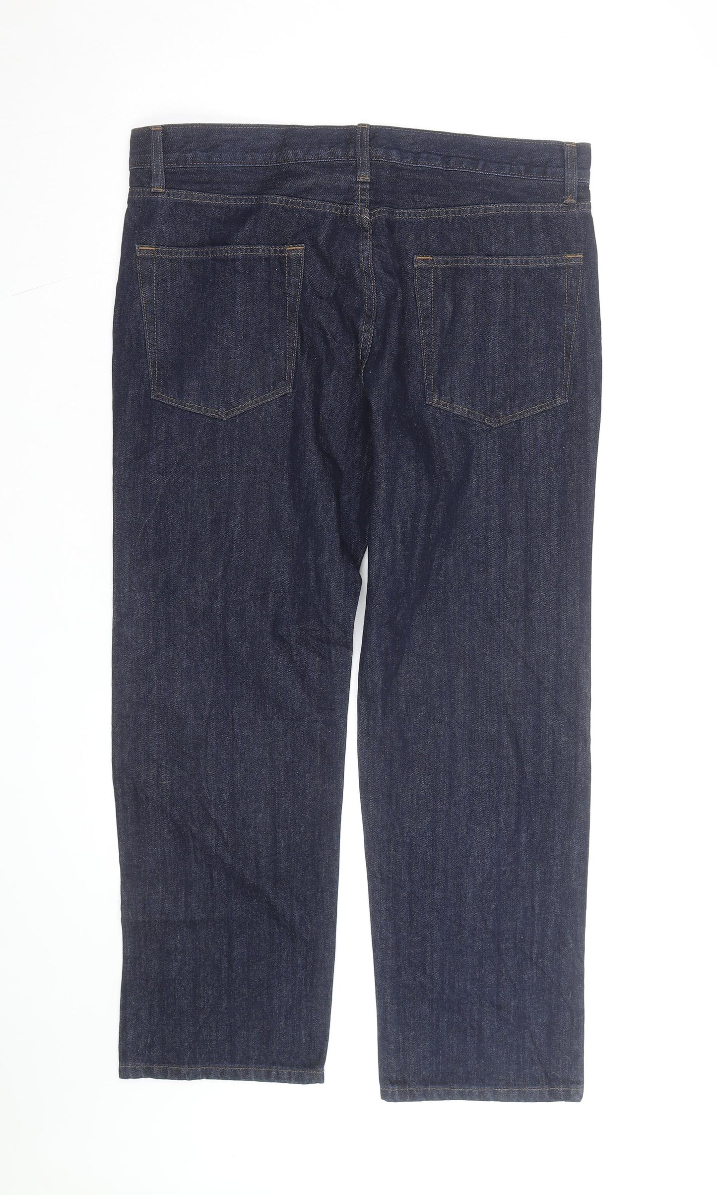Marks and Spencer Men's Blue Regular Fit Straight Jeans 36W 29L