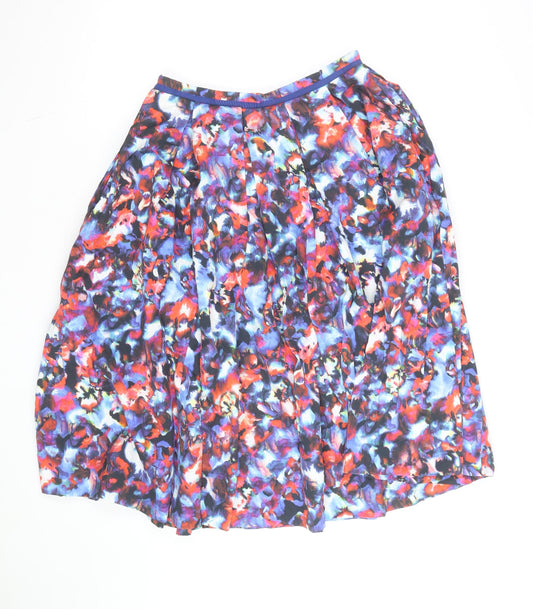 Saloni Women's Multicoloured Silk A-Line Pleated Skirt UK12
