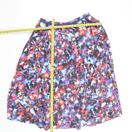 Saloni Women's Multicoloured Silk A-Line Pleated Skirt UK12