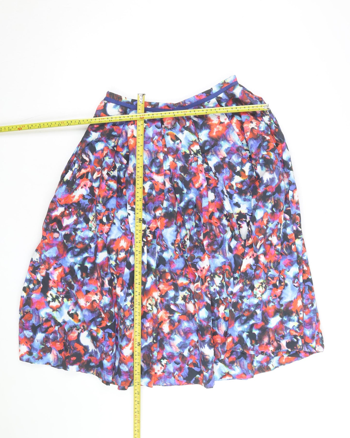 Saloni Women's Multicoloured Silk A-Line Pleated Skirt UK12