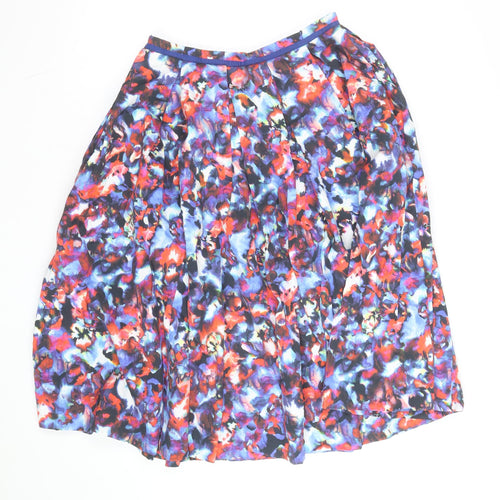 Saloni Women's Multicoloured Silk A-Line Pleated Skirt UK12