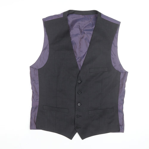 Next Men's Black Formal Wool Blend Waistcoat Size 42 Regular